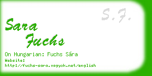 sara fuchs business card