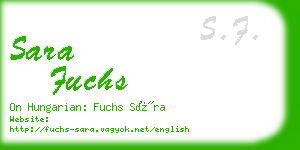 sara fuchs business card